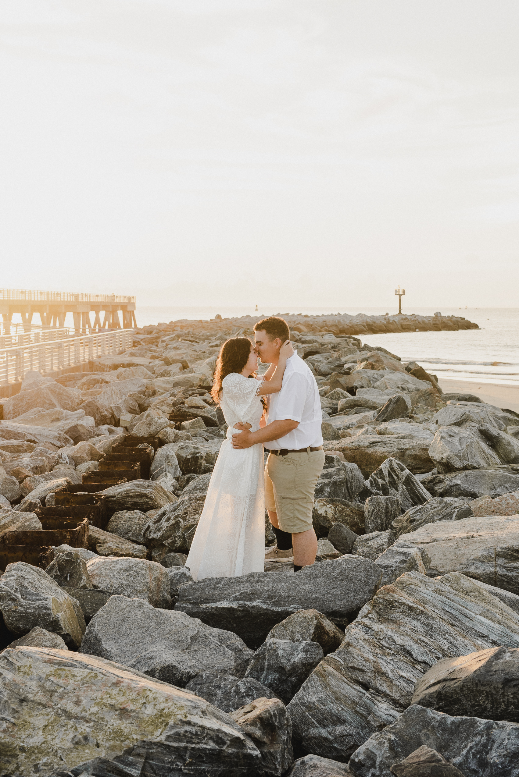 Jetty Park Beach Port Cape Canaveral Elopement Wedding Couples Photographer