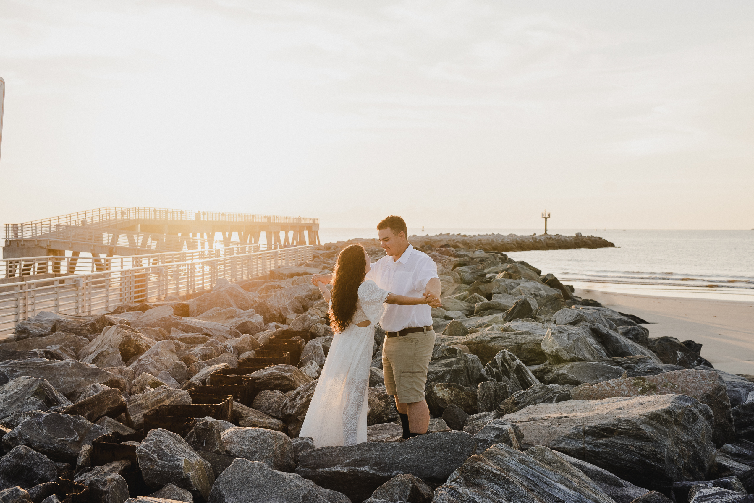 Jetty Park Beach Port Cape Canaveral Elopement Wedding Couples Photographer